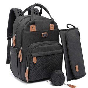Diaper Bag Backpack With Changing Pad & Pacifier Case